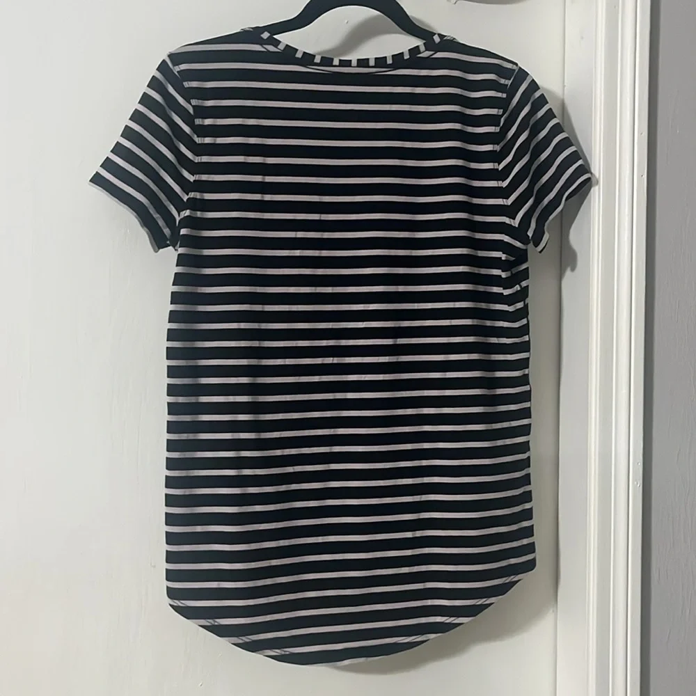 Lululemon Love Tee V Yachtie Stripe Black Chrome